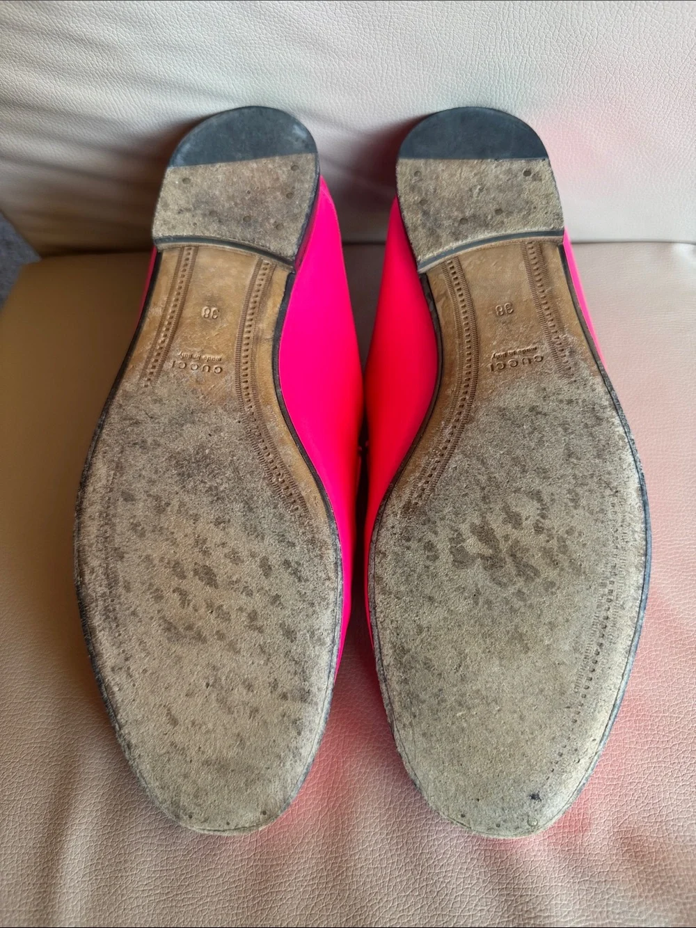 Gucci Women's Hot Pink Leather Horsebit Loafers